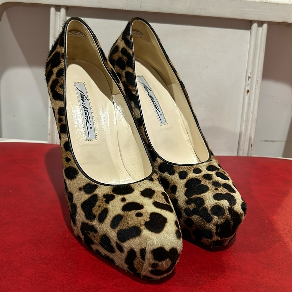 Brian Atwood Ponyhair Animal Print Pumps size 39